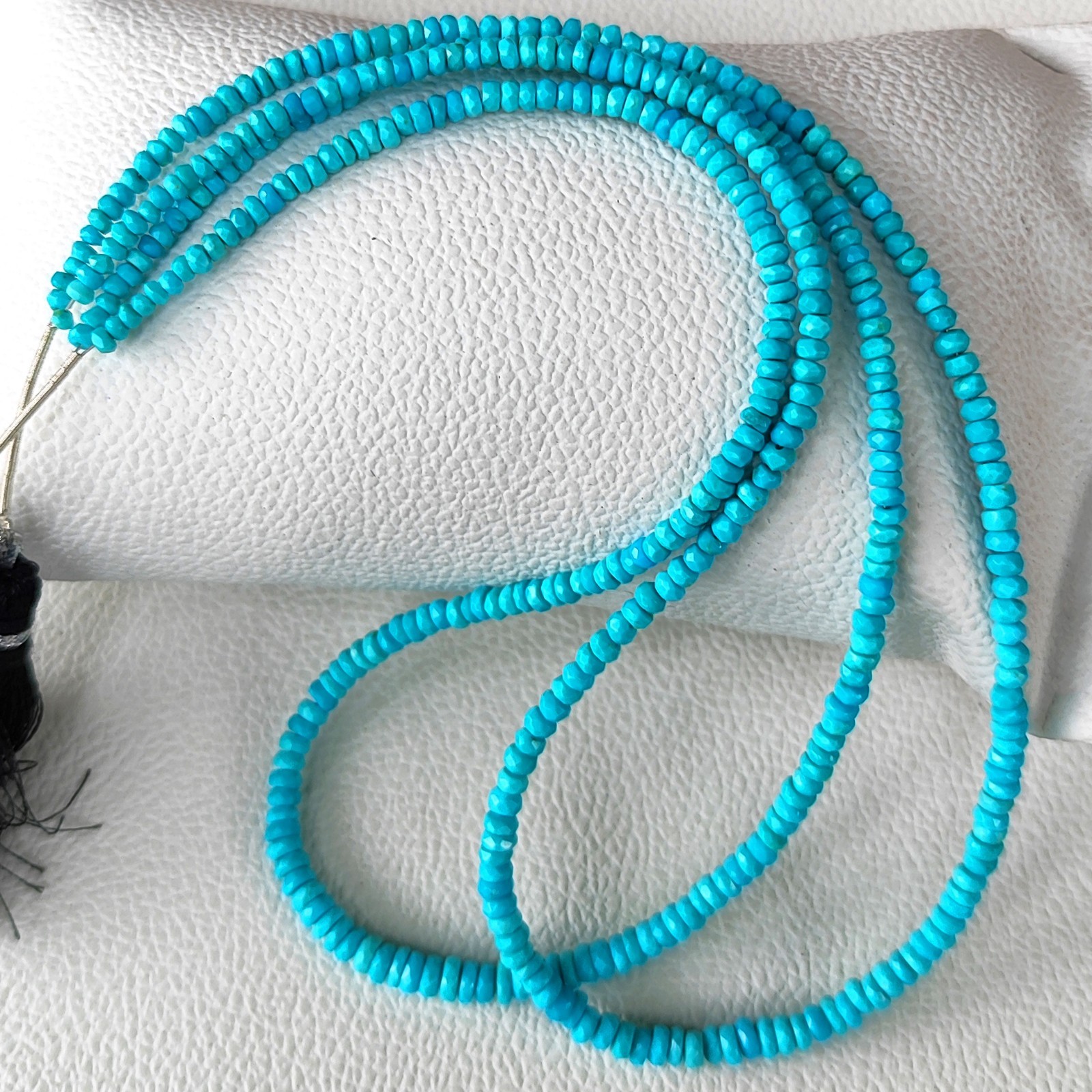 Natural Armenia Turquoise Faceted Heishi Beads 3-5mm 16″ Strand Gemstones