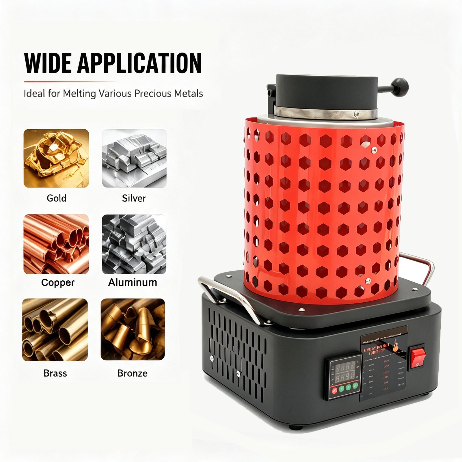 Electric Metal Melting Furnace 110V Gold Silver Smelting Machine 3KG 5KG Kit