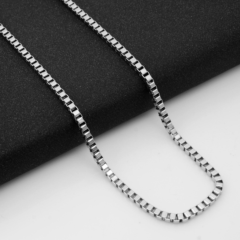 5pcs 2.5mm/3mm Stainless Steel Box Chain Necklace for Men Women Jewelry Chains