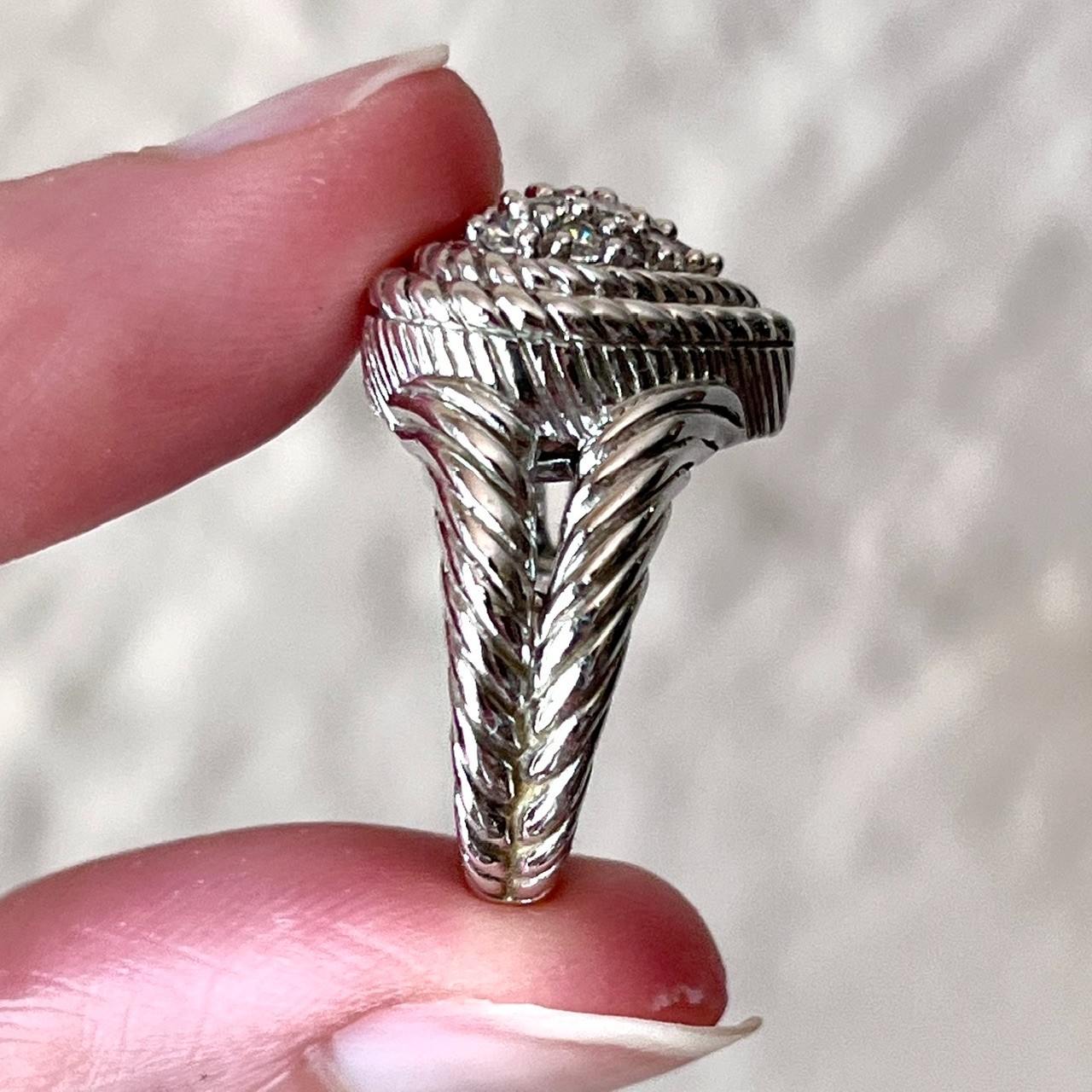 Judith Ripka 925 Sterling Silver Thailand CZ Heart Ring – Size 5 – 9.5g