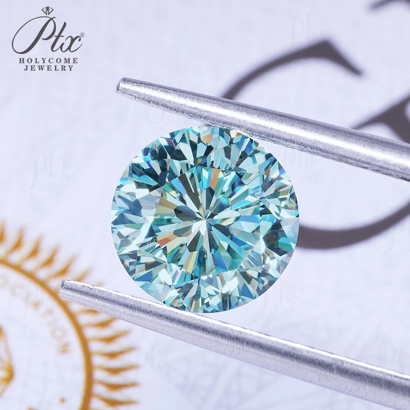 Multicolor Round 0.5-5ct Moissanite Loose 9 Hearts 1 Flower Cut GRA for Jewelry