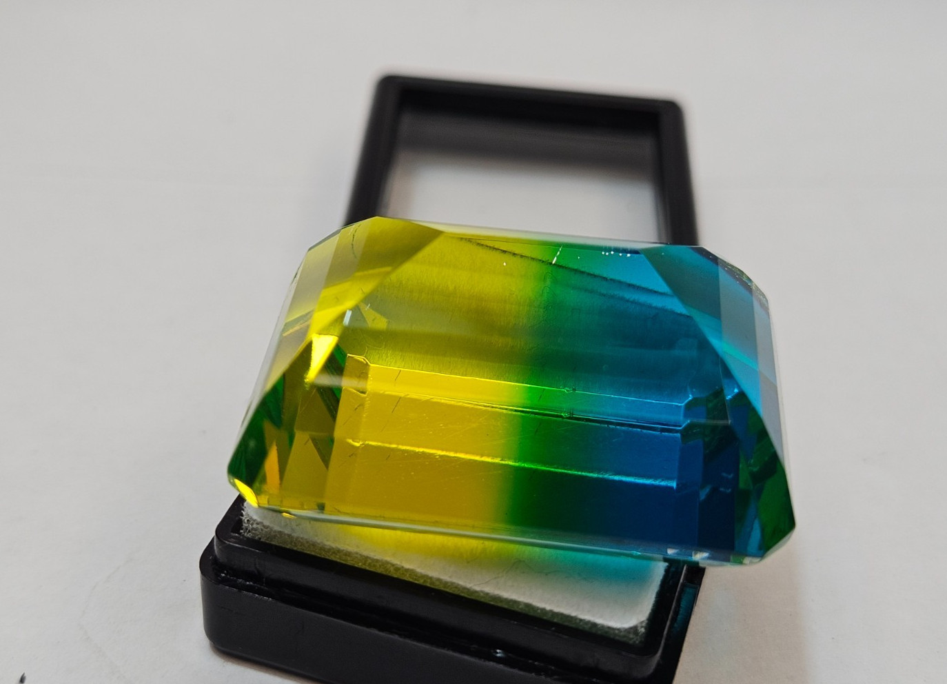 Tourmaline Bi-Colour Emerald Cut 109 Ct Natural Loose Certified Gemstone FR-469