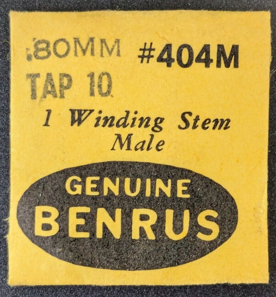 NOS Genuine Benrus FE – .80mm TAP 10 – MALE WINDING STEM – Part# 404M