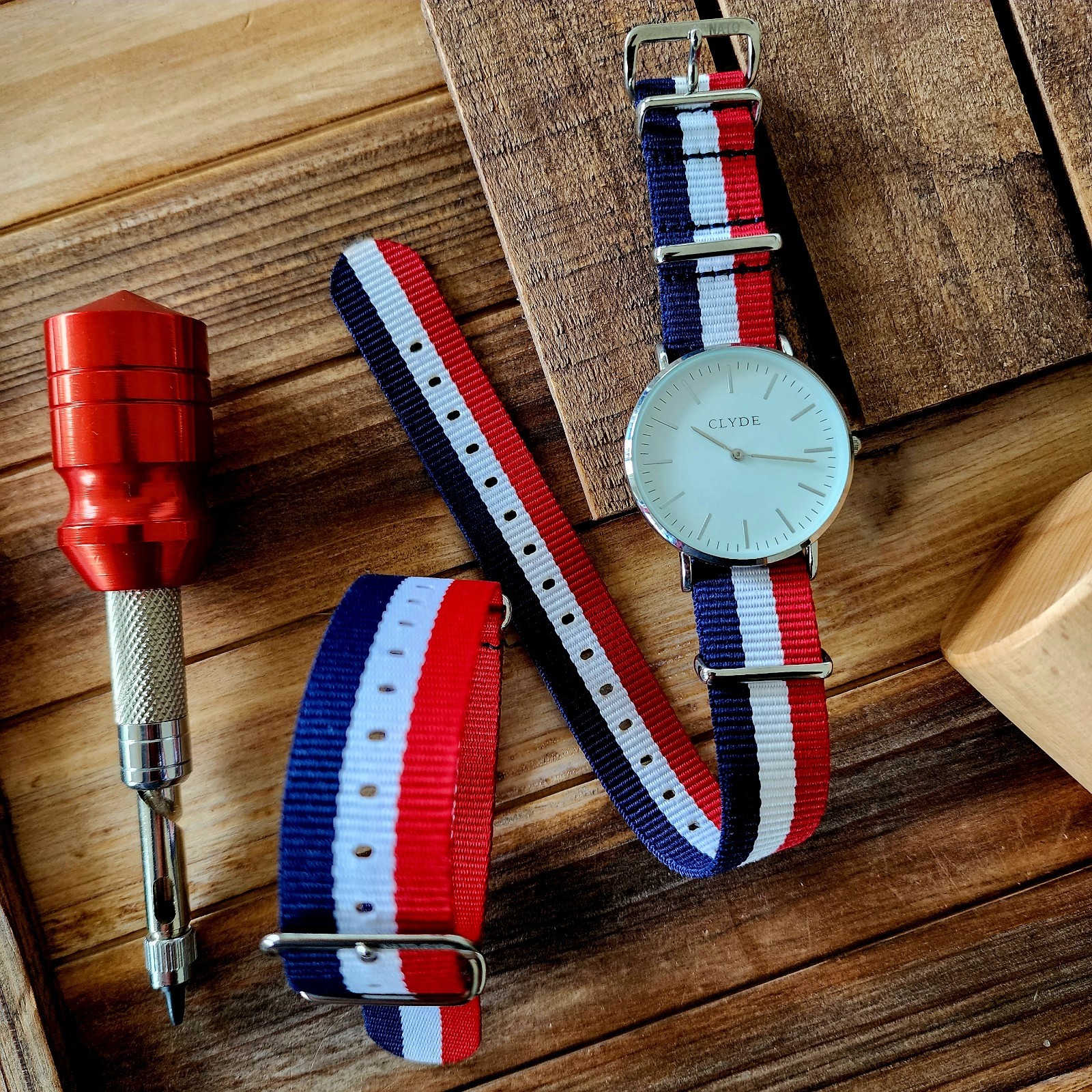 NATO G10® Watch Strap 18mm-24mm Red White Blue Ballistic Nylon Military Band USA