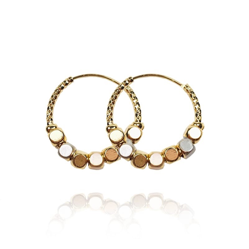 18k Layered Real Gold Filled Multi colors Hoop Earrings