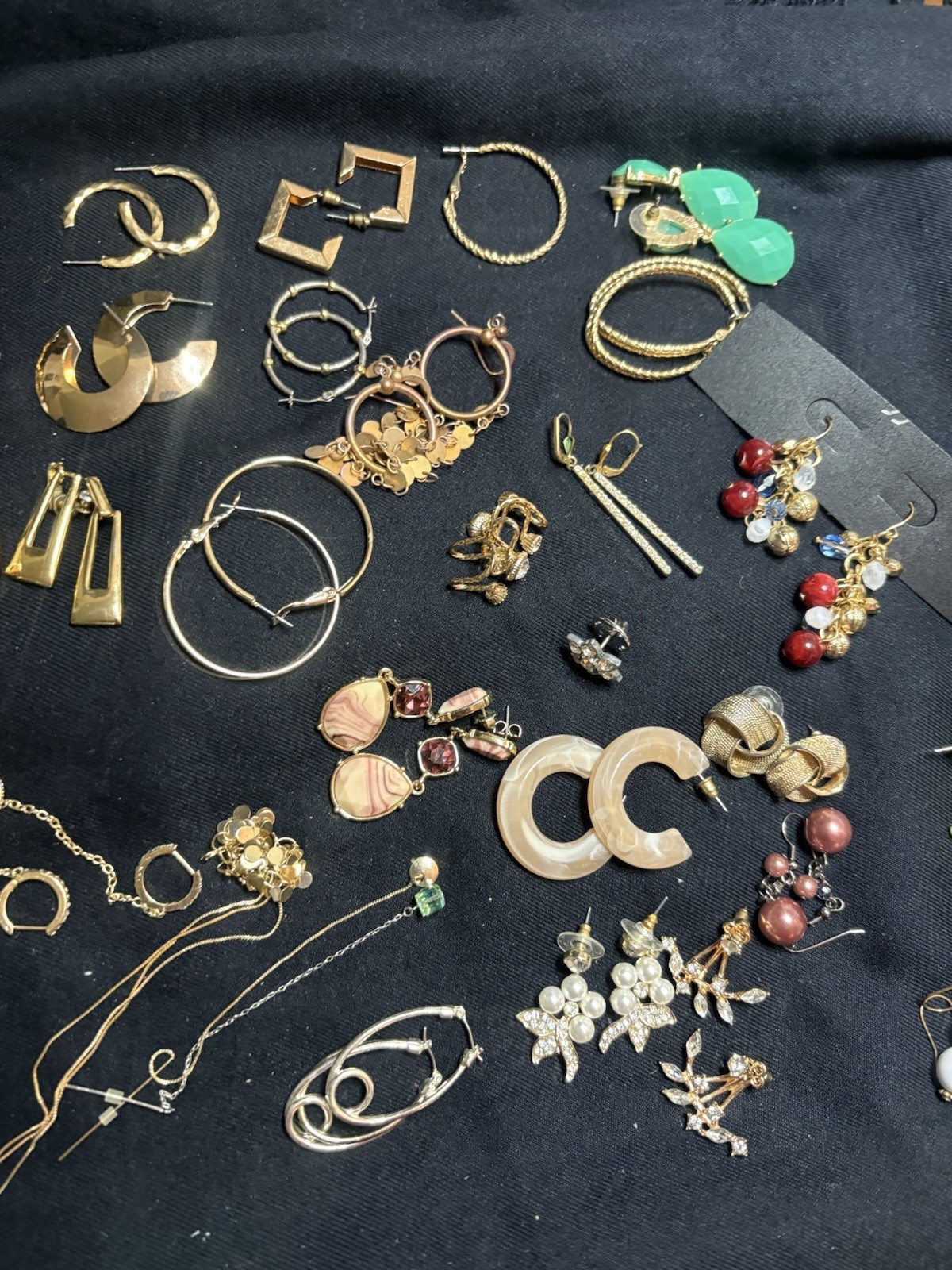 Ladies Fashion Earrings In Bulk, Assortment Hoops Dangles Rhinestones Etc.