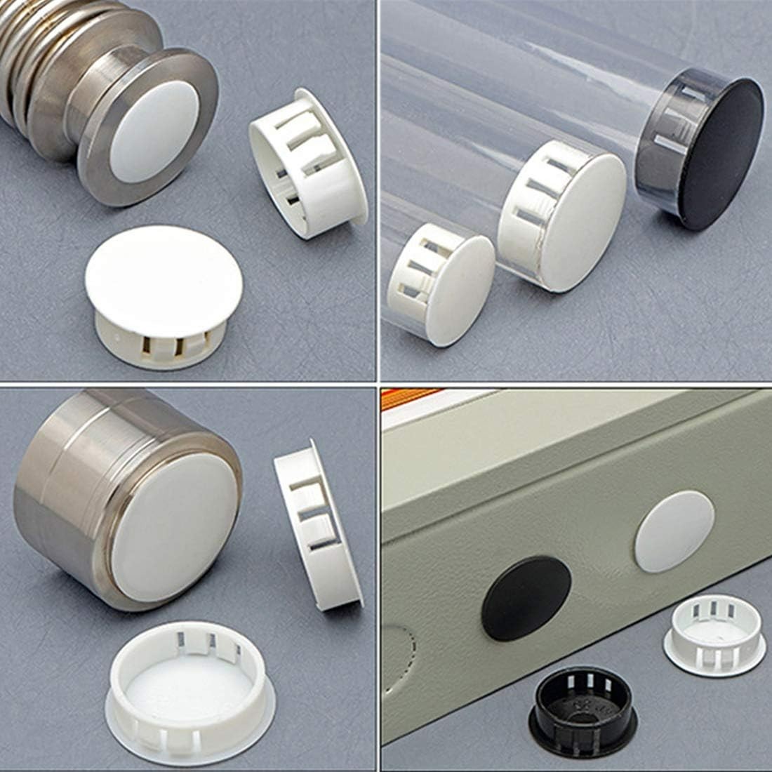 30PCS 16mm 5/8″ White Hole Plugs Plastic | Flush Type, Snap in Locking, Furni…