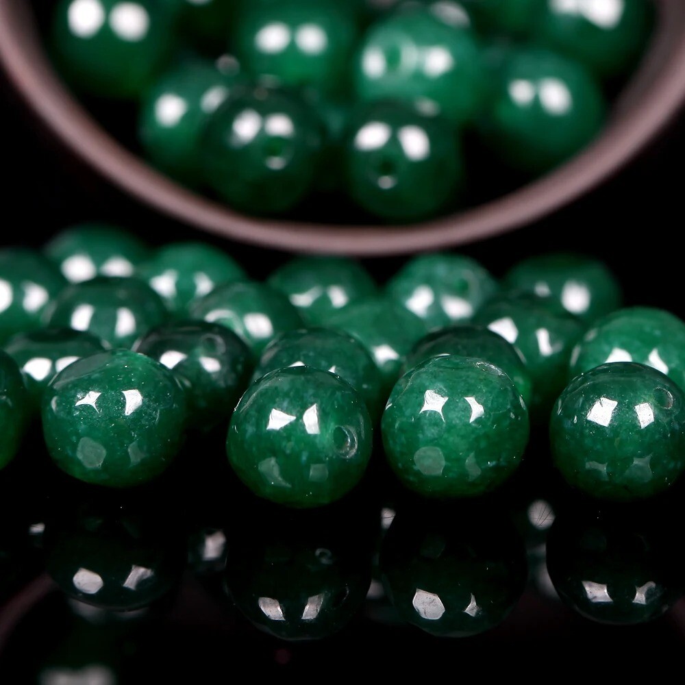 Natural Rare Red Jade and Green Jade Round Loose Beads Gemstone 4mm/6mm/8mm/10mm
