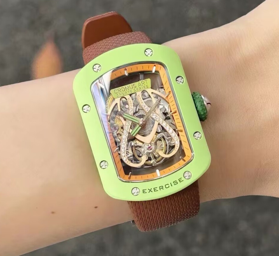 CRONUSART Women Automatic Watch 29mm Rectangle Ladies Mechanical Wristwatch