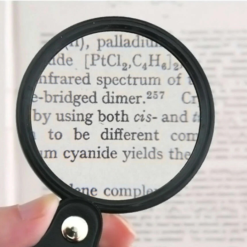 10X Mini Folding Magnifying Glass Optical Magnifier Pocket Reading Tool Loupe