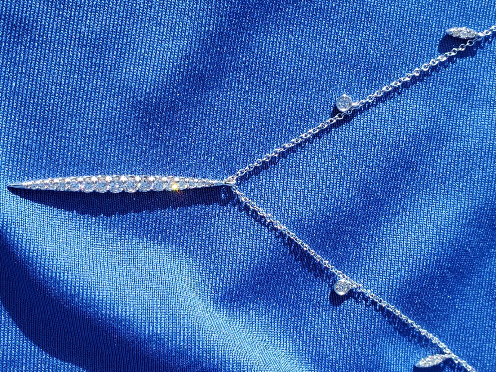 ORIGINAL Gabriel & Co DIAMOND Slice Necklace 18″ Inch Chain Solid 14K WHITE GOLD