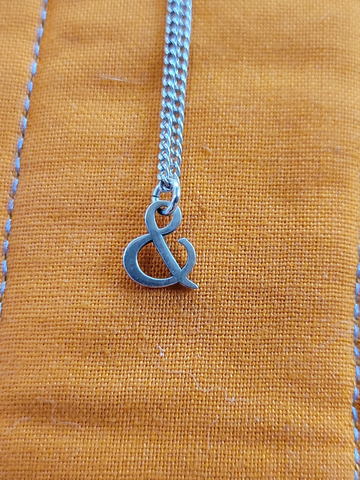.925 Sterling Silver And (&) Symbol Necklace