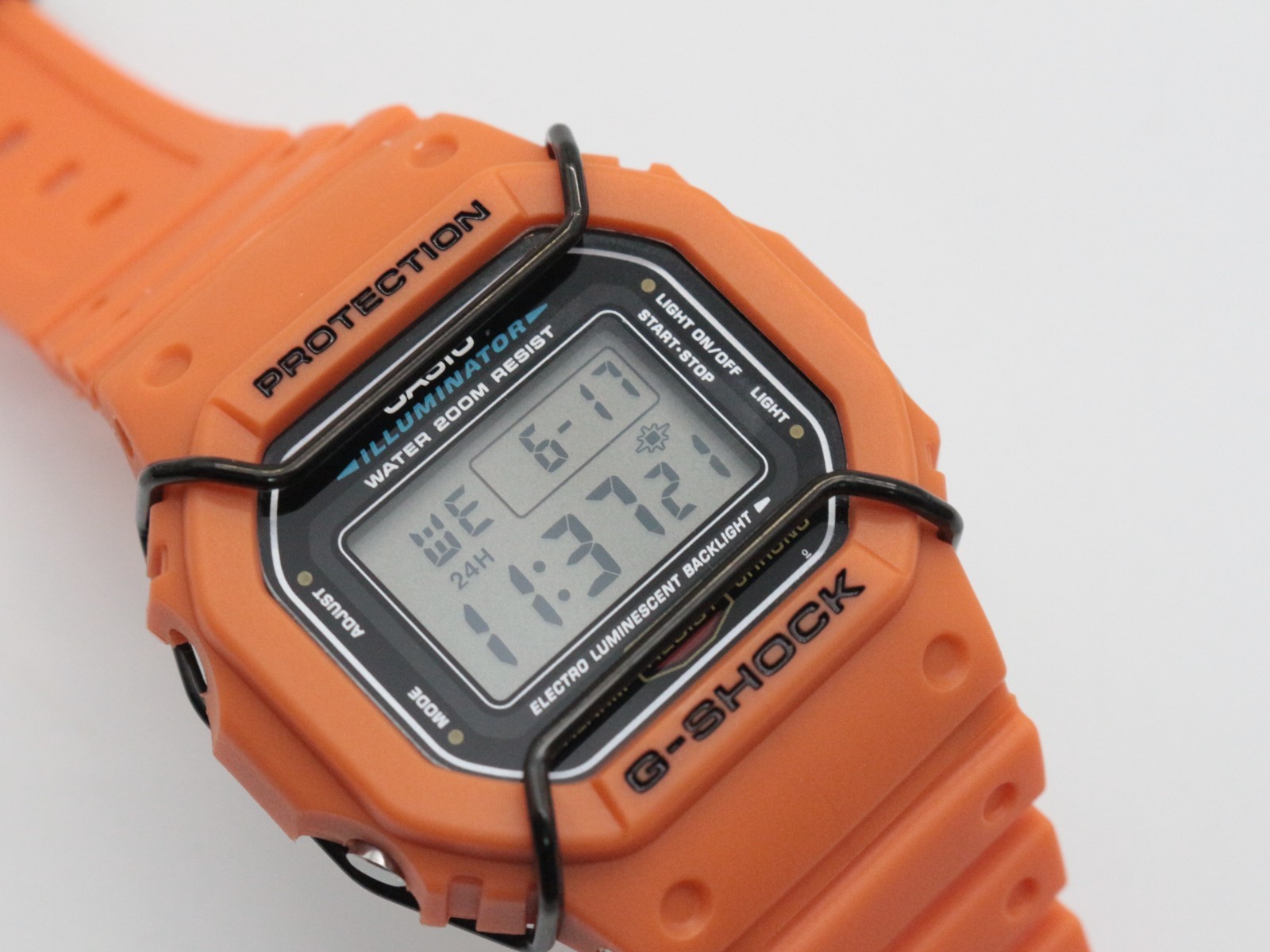 Customized G-SHOCK DW-5600E Orange Bezel Band with Metal Ring Bullbar From Japan