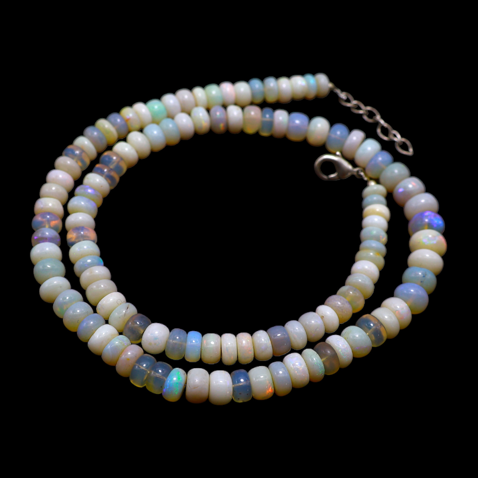Smooth 5X8 MM Fire Opal Beaded Not Applicable Rondelle Unique Necklace Jewelry