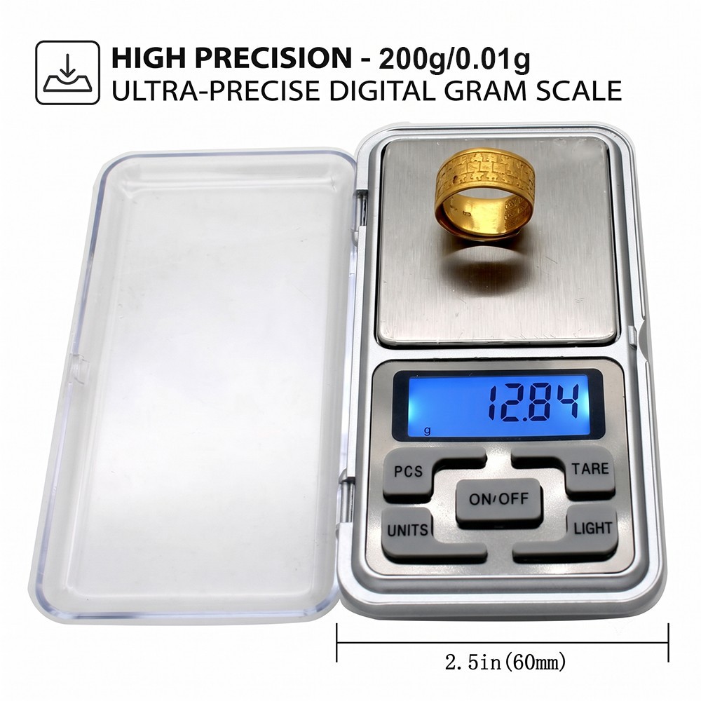 Mini Digital Scale 0.01g Precision Pocket Gram Scale for Herbs Jewelry Gold