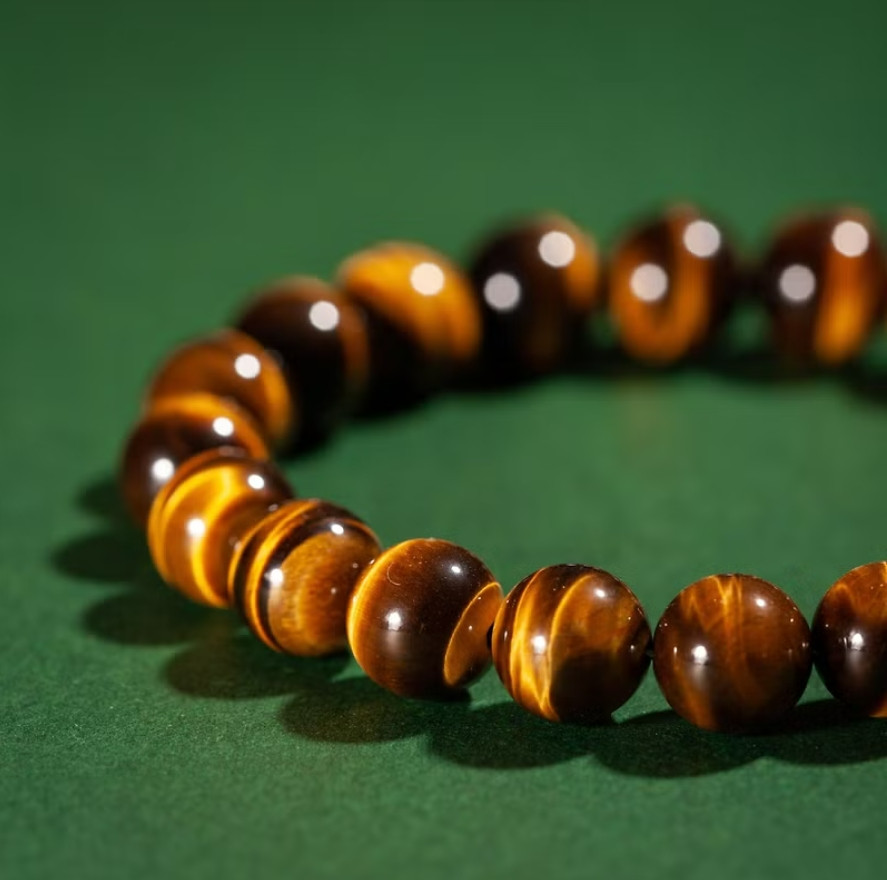 Genuine Tiger’s Eye 8mm Beaded Healing Chakra Protection Men Women Bracelet Gift