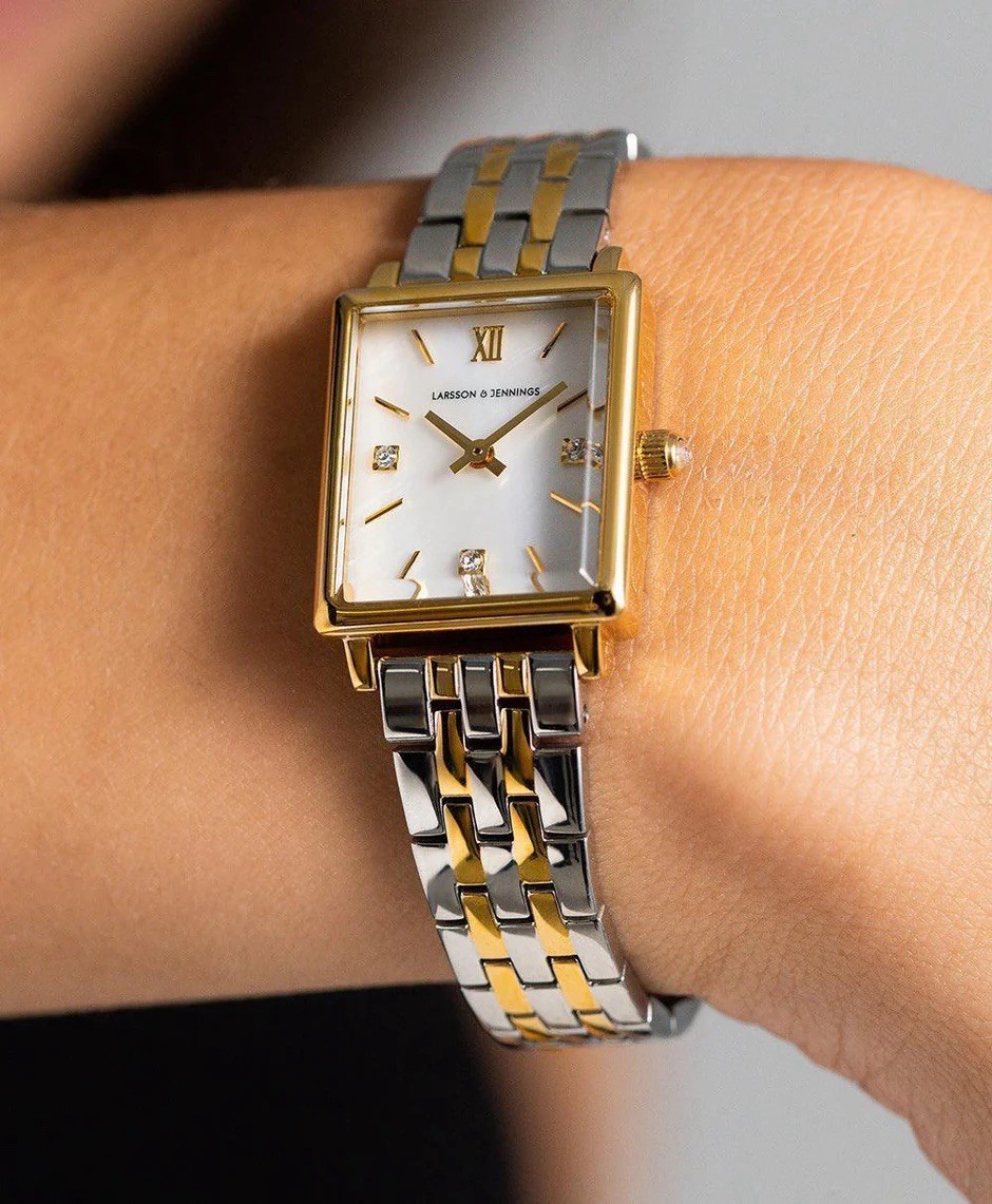 Larsson & Jennings Women’s Mini Boyfriend Two-Tone Bracelet Watch Quartz Gemmed