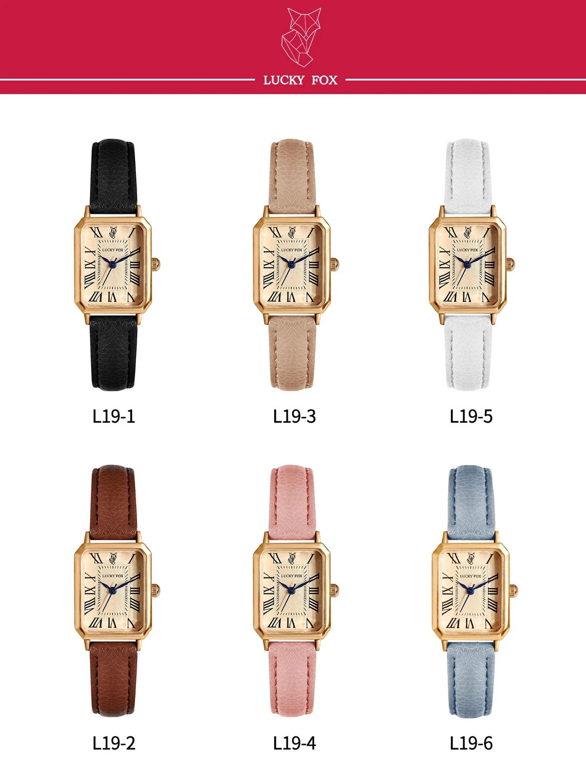 Fashion Retro Digital Dial Casual Watches Square Leather Strap Fashionable