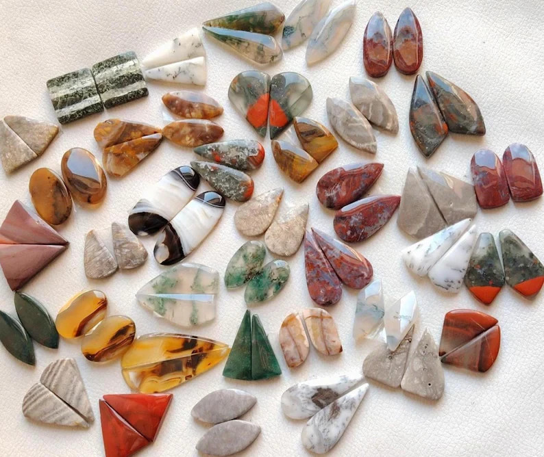 Natural Mix Gemstone Matched Pair Cabochon Mix Loose Gemstone Wholesale Lot