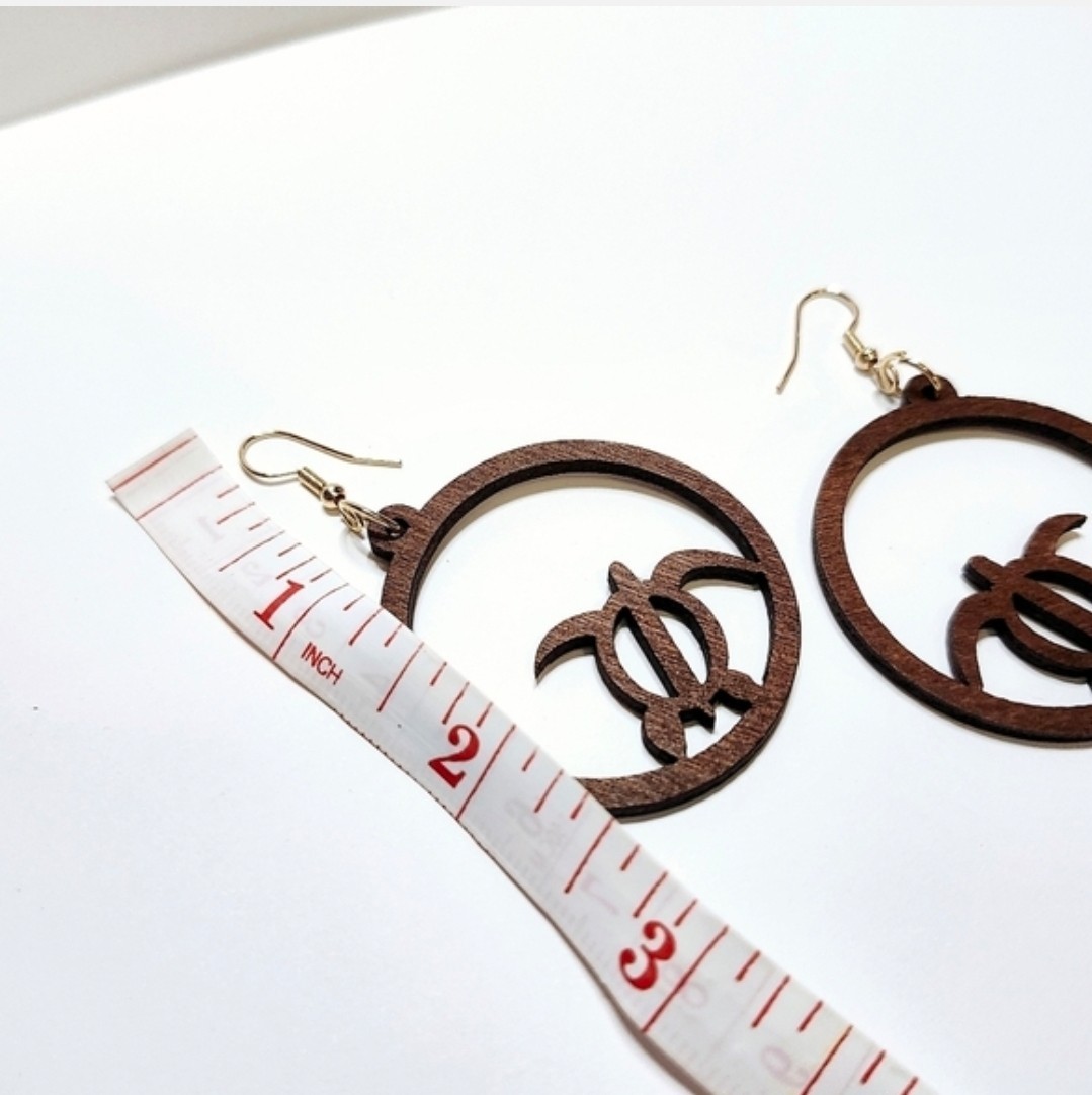 Wooden Turtle Dangle Earrings Boho Coastal Beach Jewelry Lightweight…