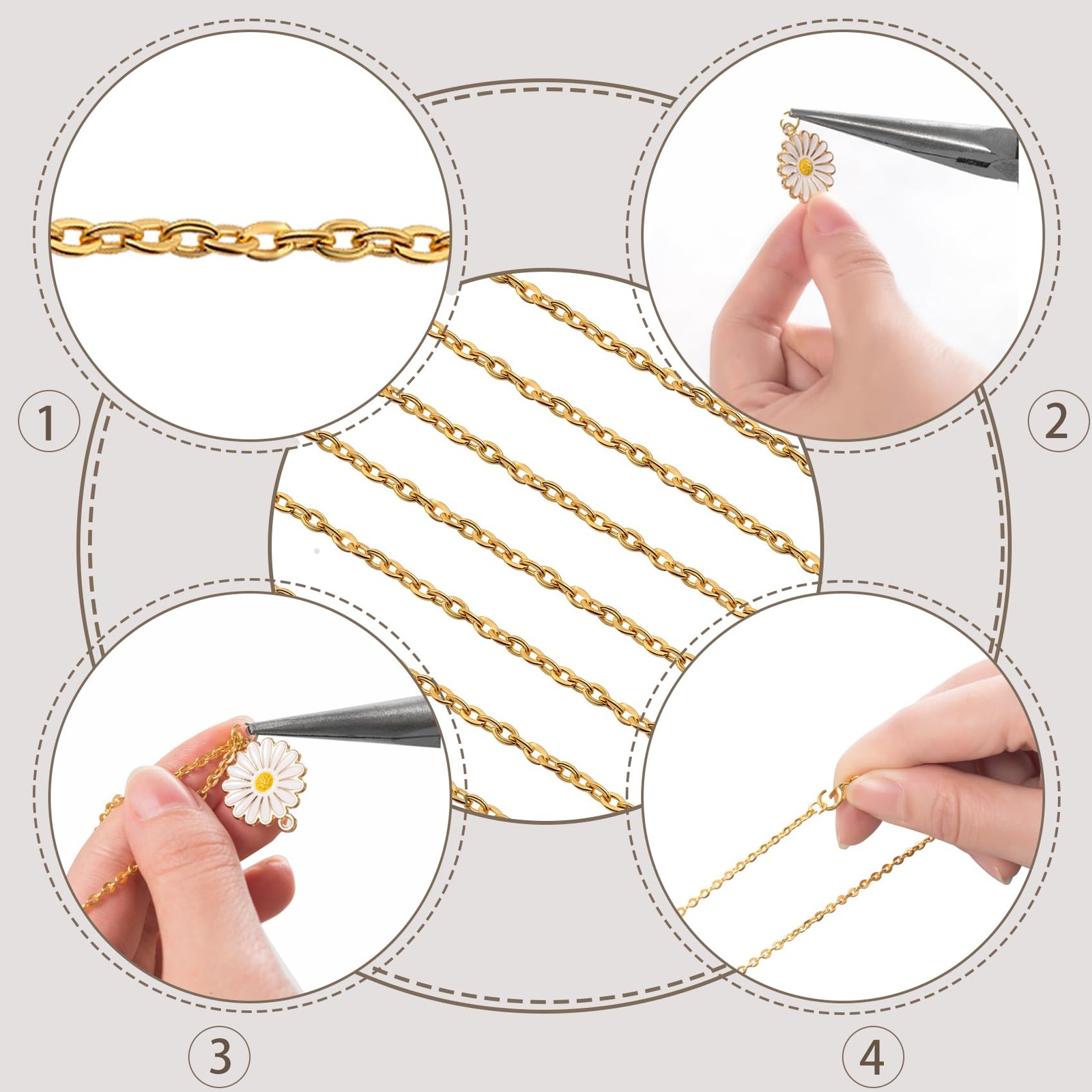 Lemonkey 24 Pack Necklace Chains Bulk,Gold and Silver Plated DIY C