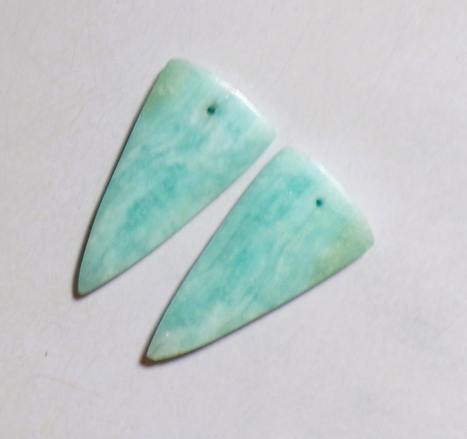41.60 Cts Natural Blue Aragonite Drilled Match Pair Cabochon Gemstone 37X19MM 83