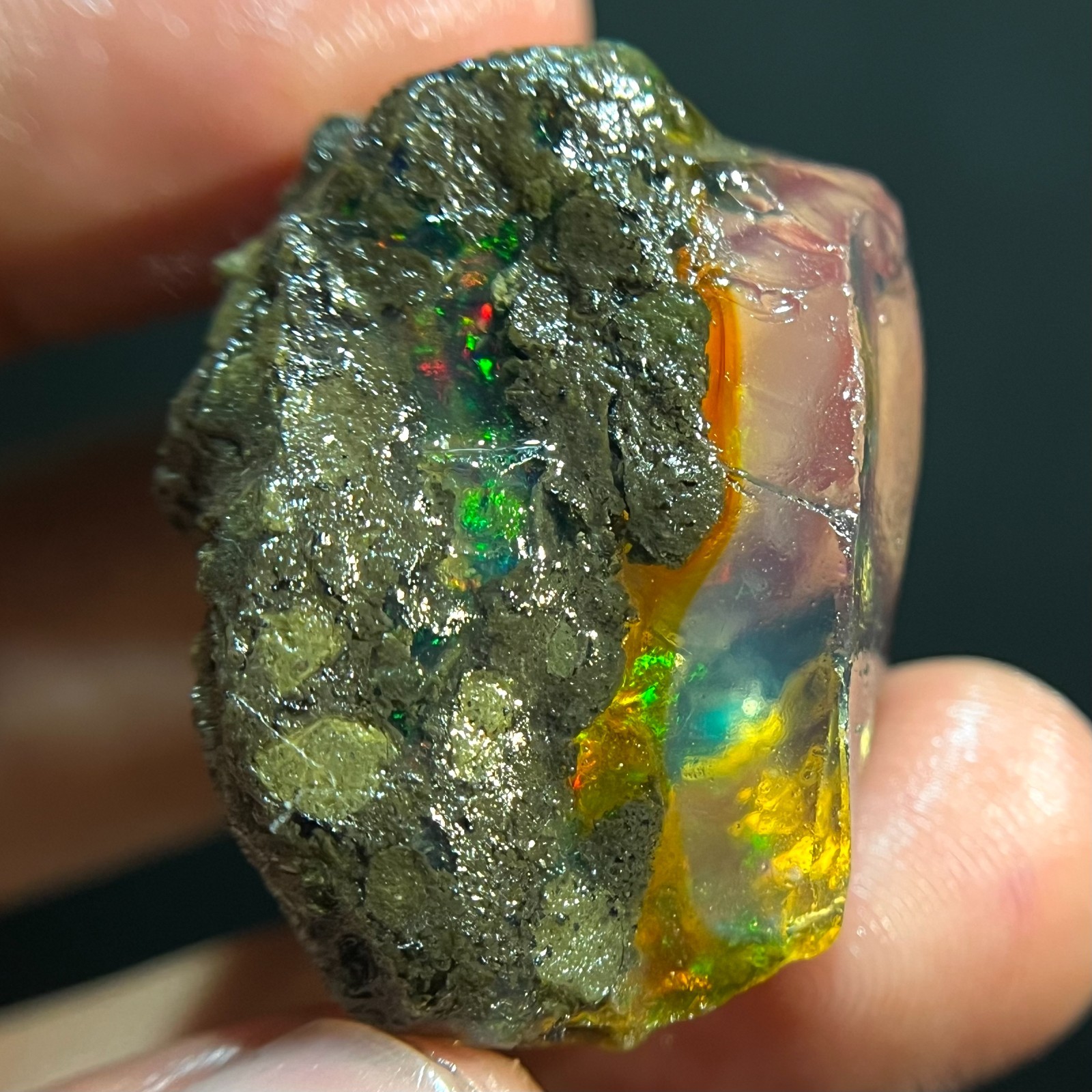 Opal Rough Natural Ethiopian 87 Cts Incredible Welo Multi Fire Opal Gemstone Raw