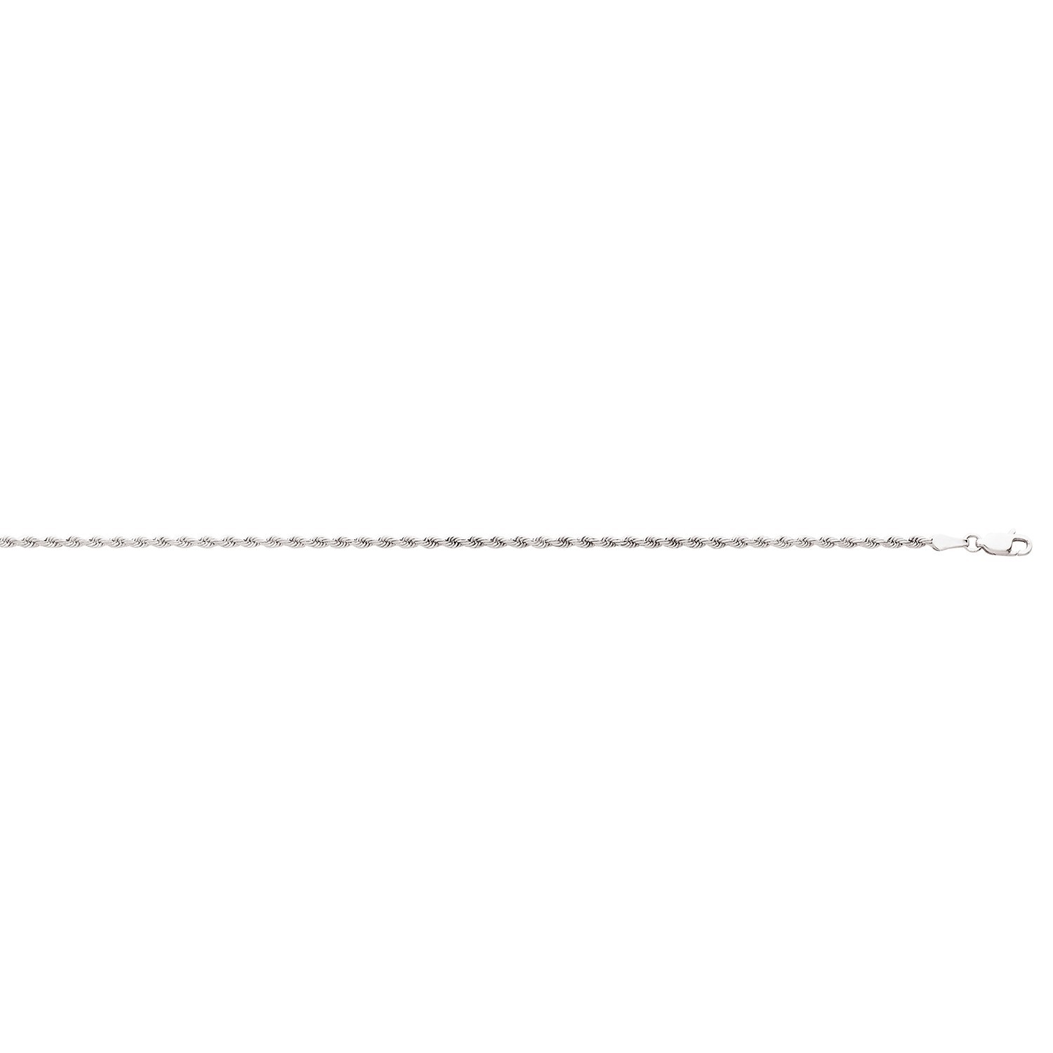 10k solid white gold diamond cut rope chain 16″inch 2.5mm 6.7 grams