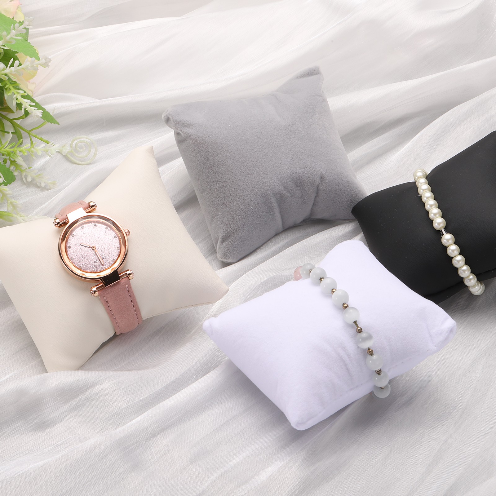 12pcs Velvet Bracelet Watch Pillow Jewelry Display Pillow Green