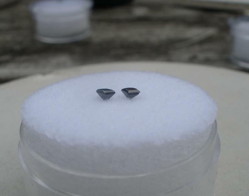 Black Princess Natural Diamonds Loose Faceted Pair 2mm each