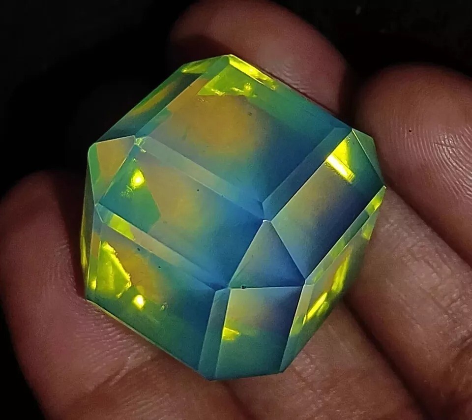 A++ Cube Welo Australian Green Opal Natural 130 Ct Loose Gemstone EGL Certified