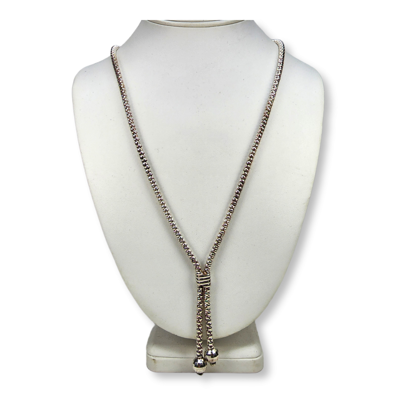Vintage Sterling Silver 925 Popcorn Chain Milor Necklace 23 Inches