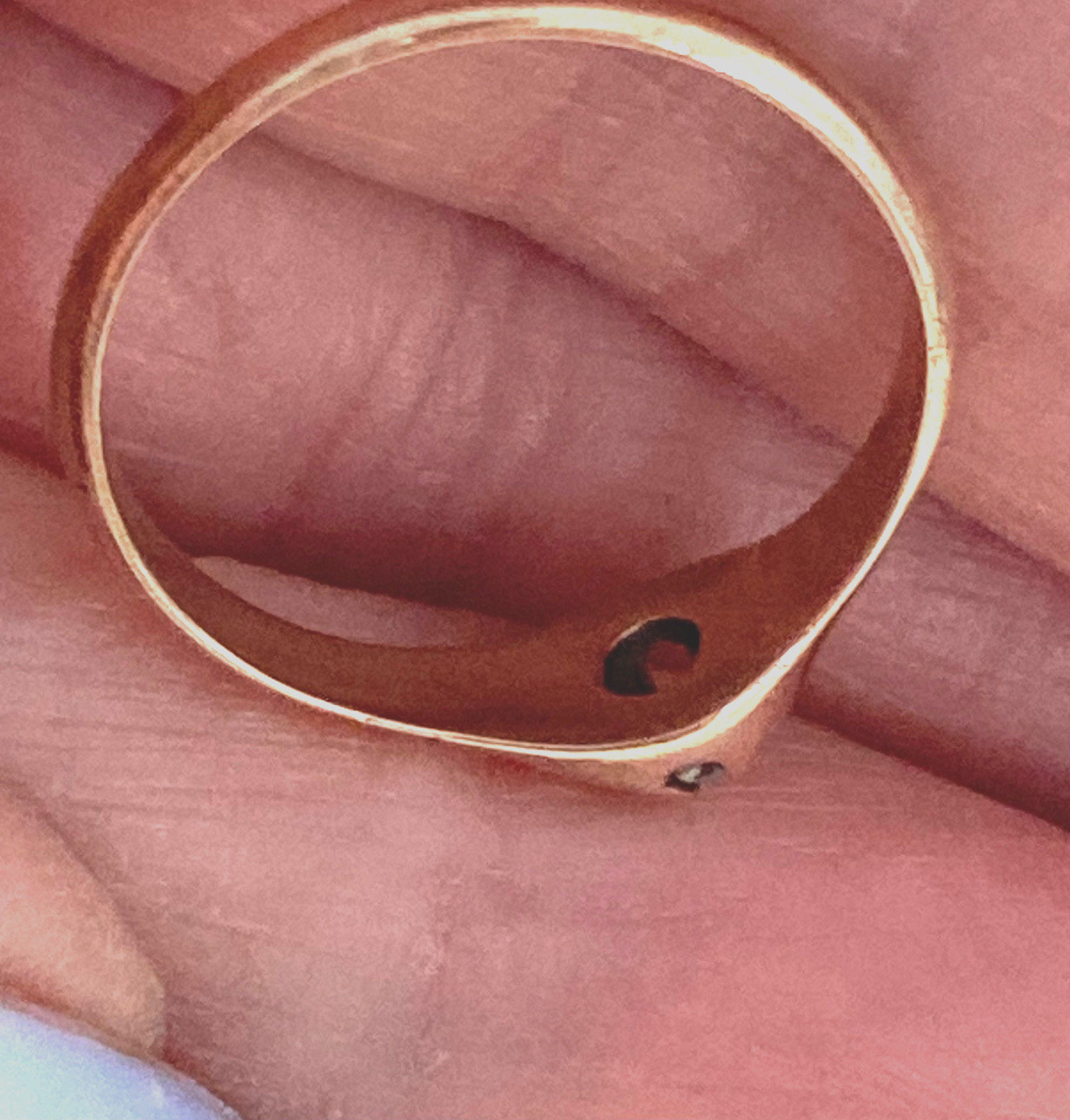 Antique Belcher 10K Rose Gold Old Mine Cut Diamond RING, Size 6.5, 1.6 Grams