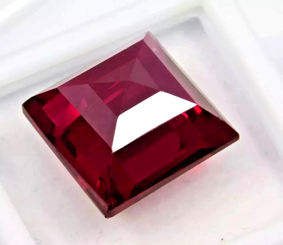 Natural Princess Cut Red Ruby 13 Ct Loose AGL Certified Faceted Gemstone