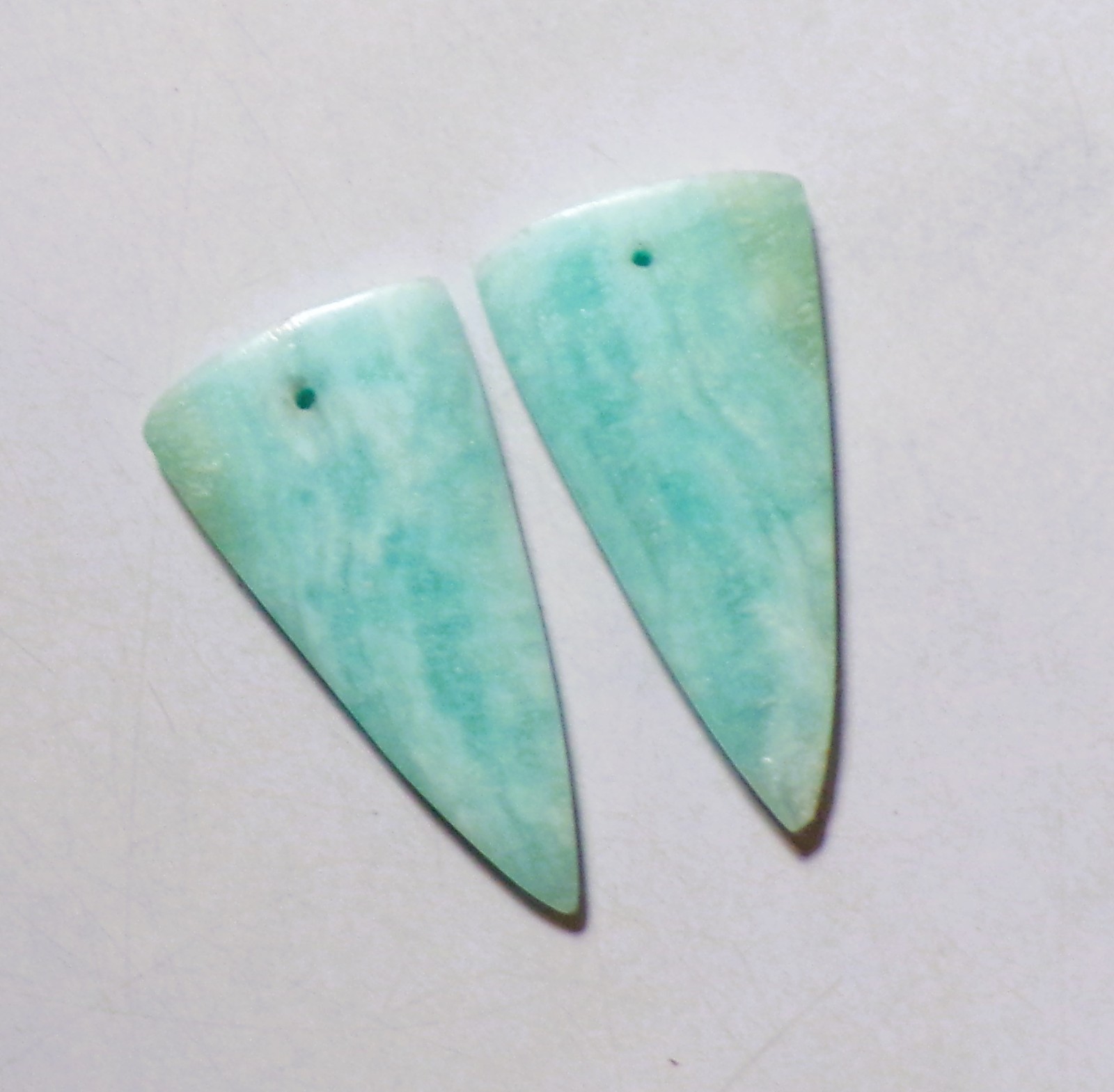 41.60 Cts Natural Blue Aragonite Drilled Match Pair Cabochon Gemstone 37X19MM 83