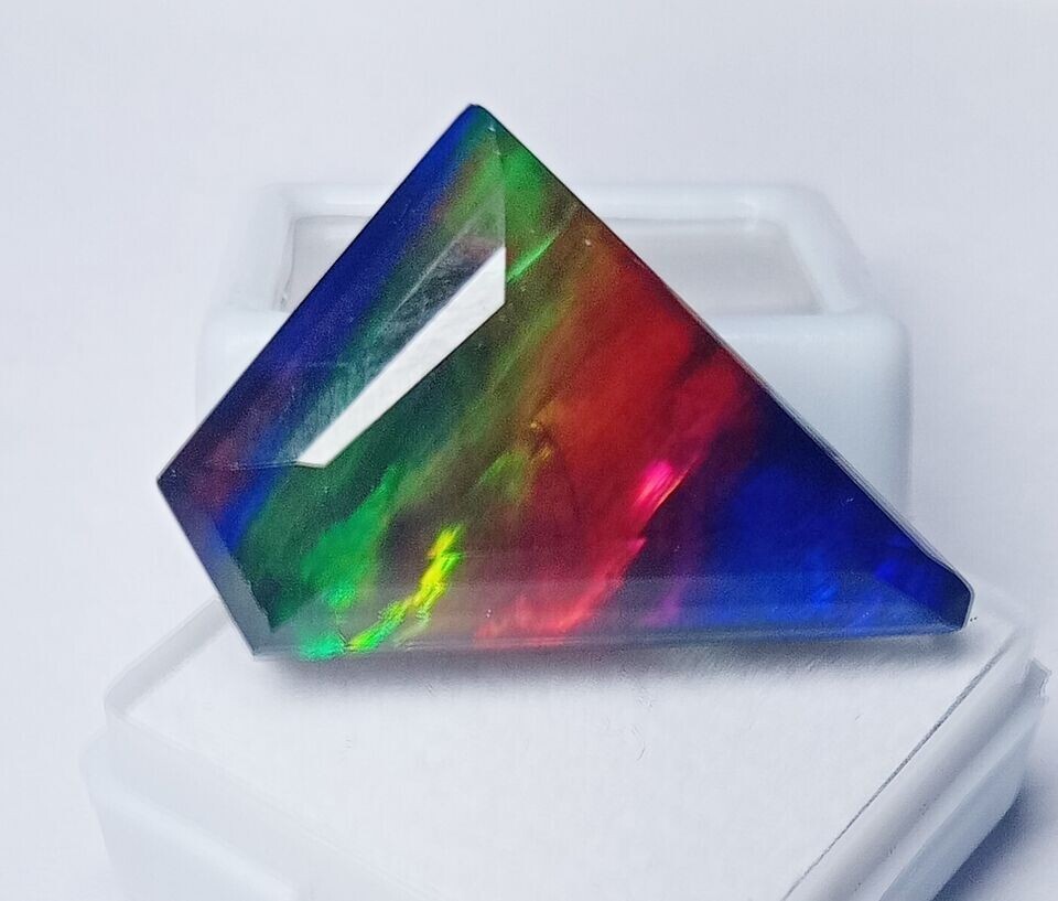 Opal-Like Organic Natural Ammolite 30-32 Ct Loose EGL Certified Doublet Gemstone