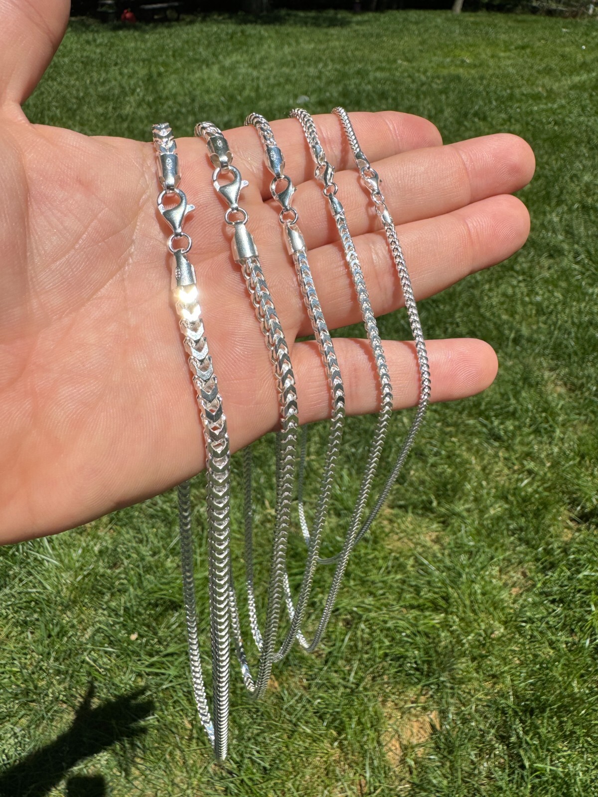 Real Solid 925 Sterling Silver Franco Chain 2-5mm Box Necklace Men Ladies 18-30″