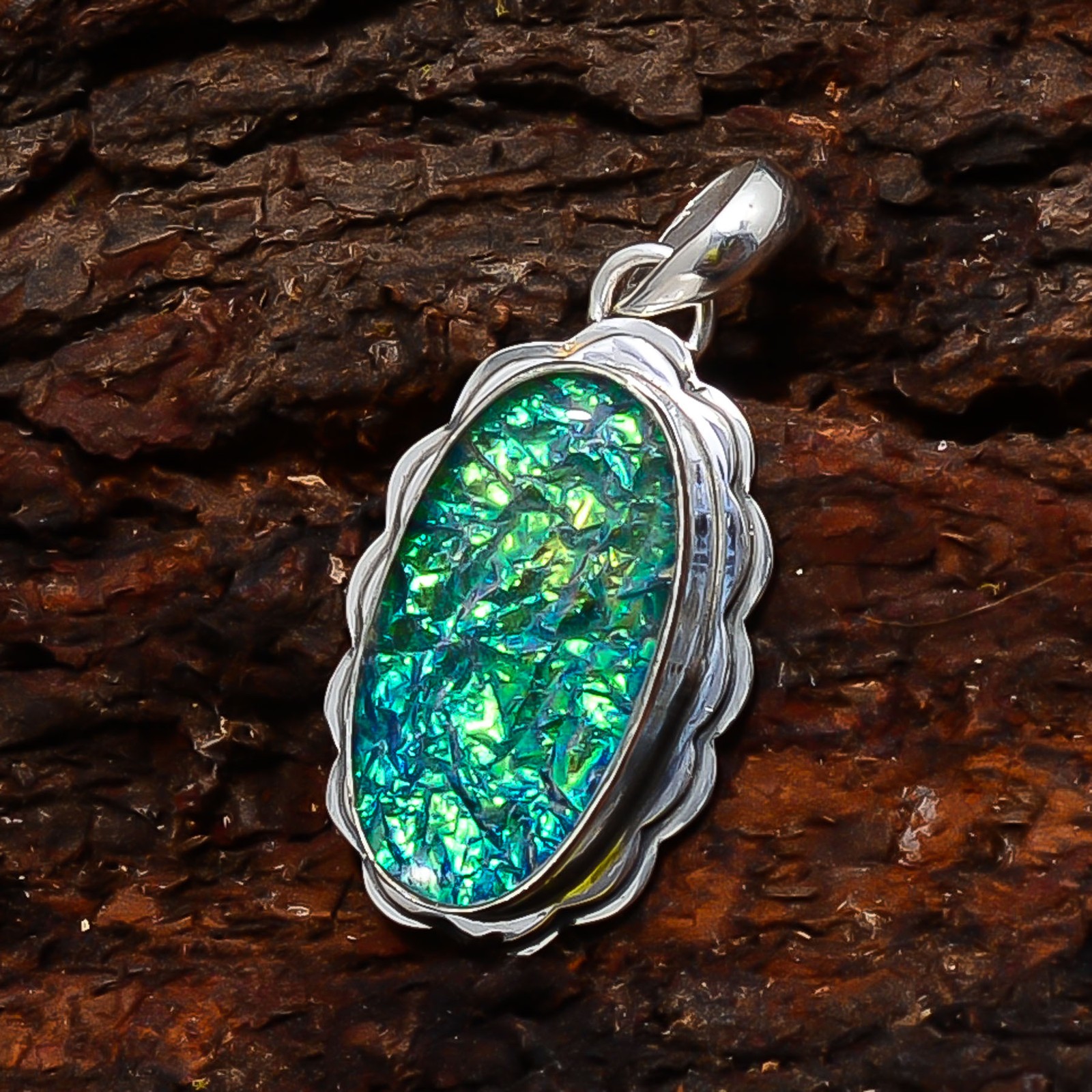 Opal Gemstone 925 Sterling Silver Jewelry Pendant 1.65″ P10890123829