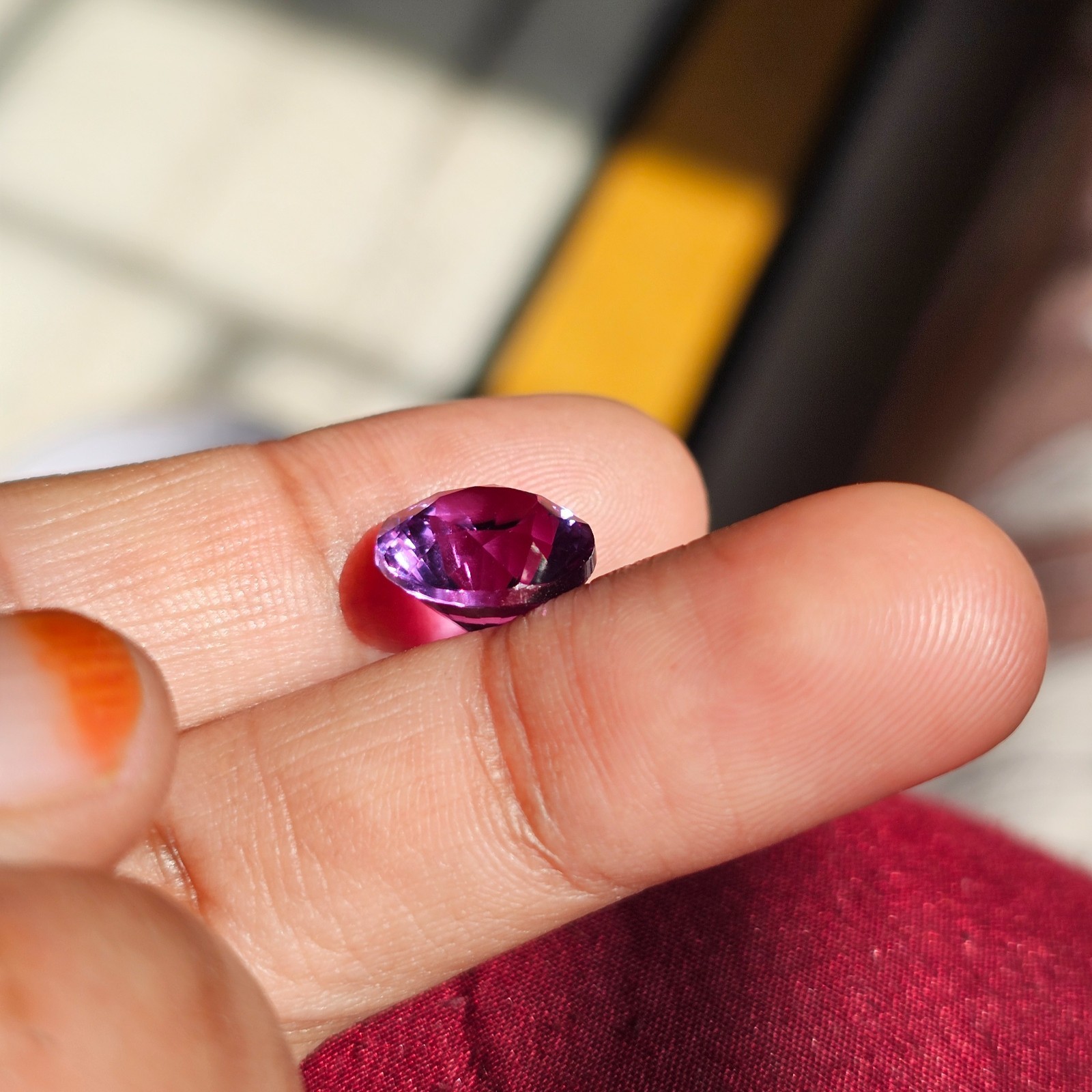 2 Pcs 8.5 Ct each Purple Sapphire Round Cut Loose Gemstone 10mm Ring Ston