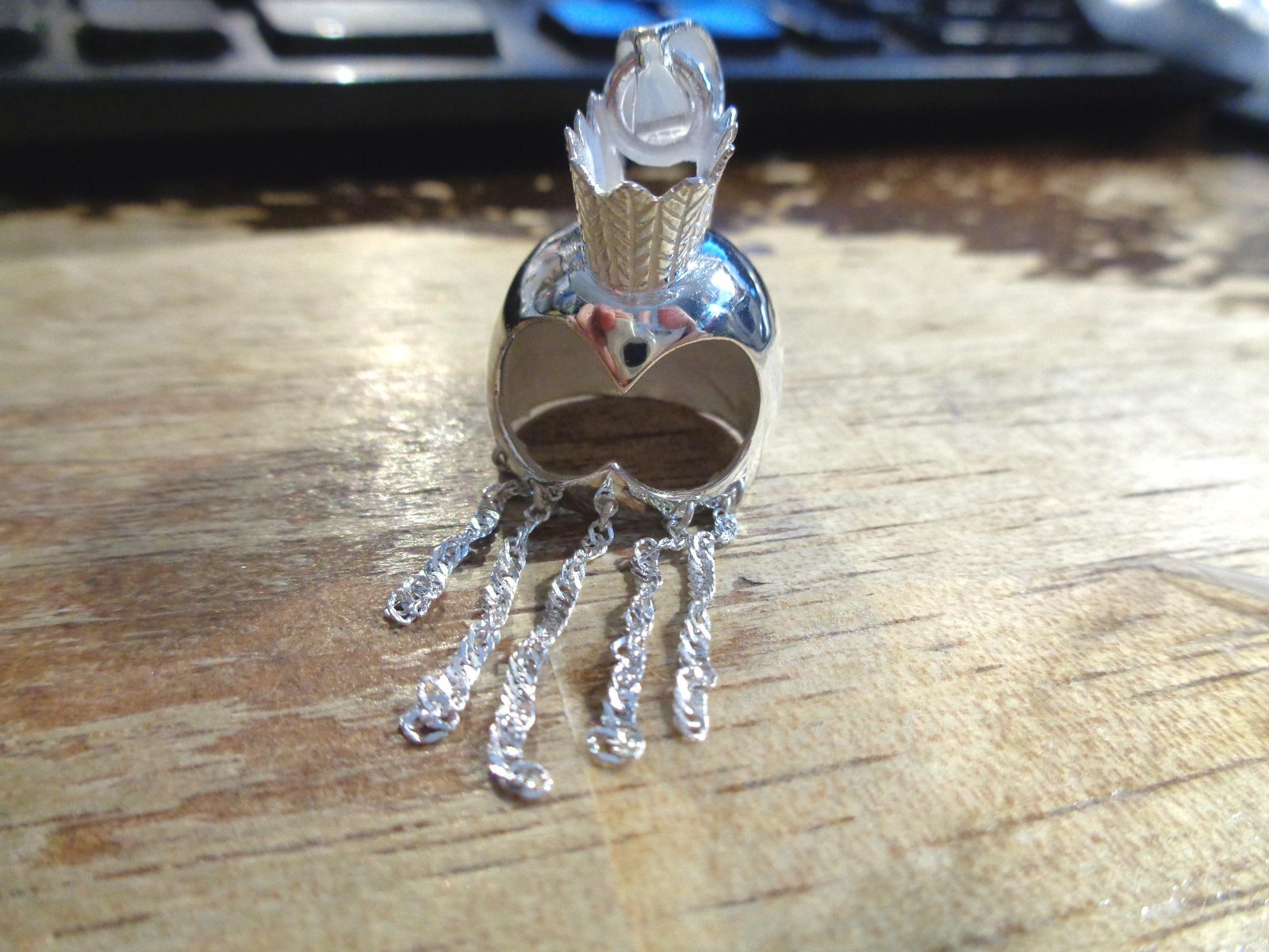 25MM HEAVY SOLID 925 STER SILVER HAWAIIAN WARRIOR MAHIOLE IKAIKA HELMET PENDANT