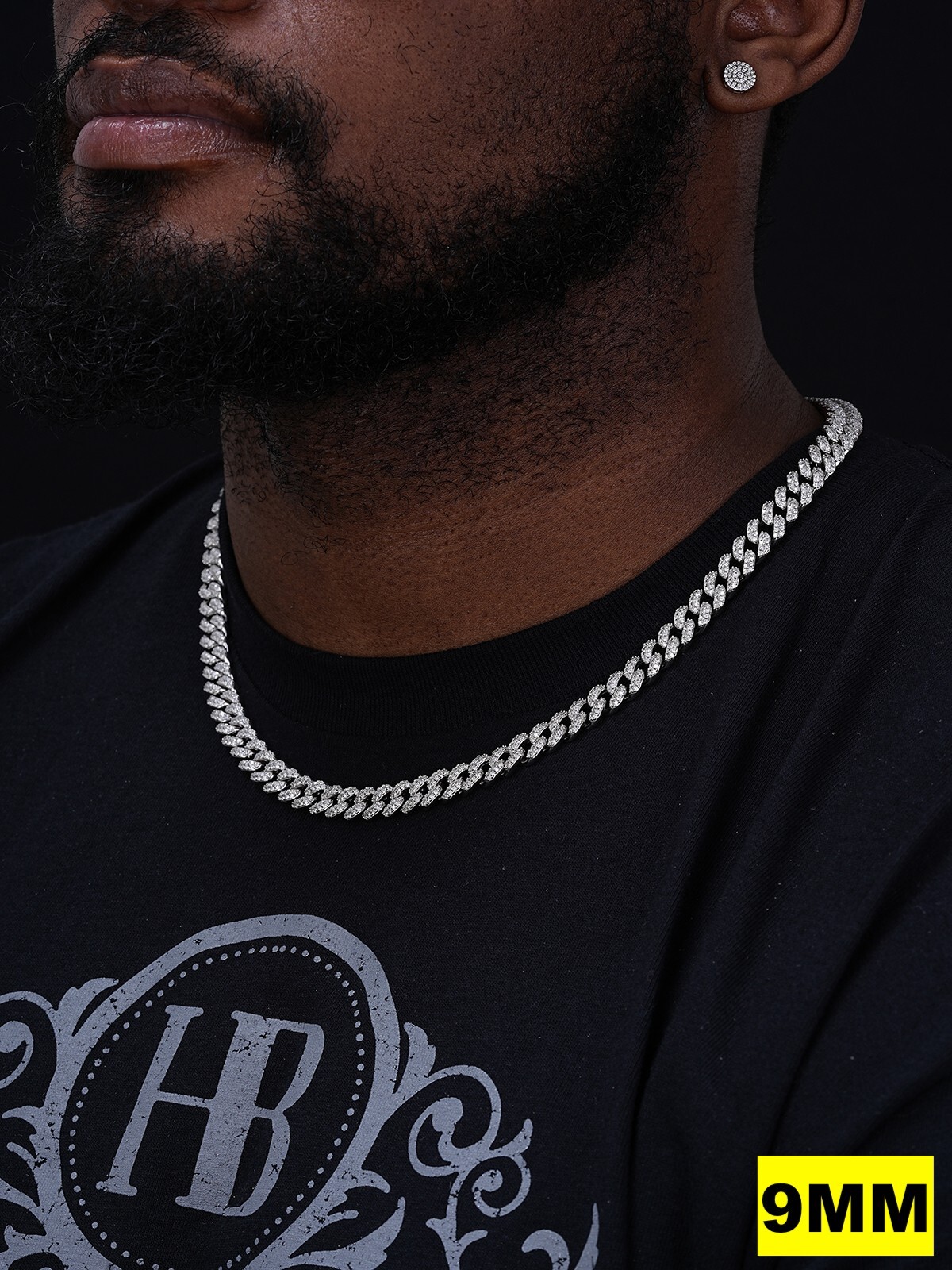 Real Miami Cuban Link Chain Iced MOISSANITE Solid 925 Sterling Silver Necklace