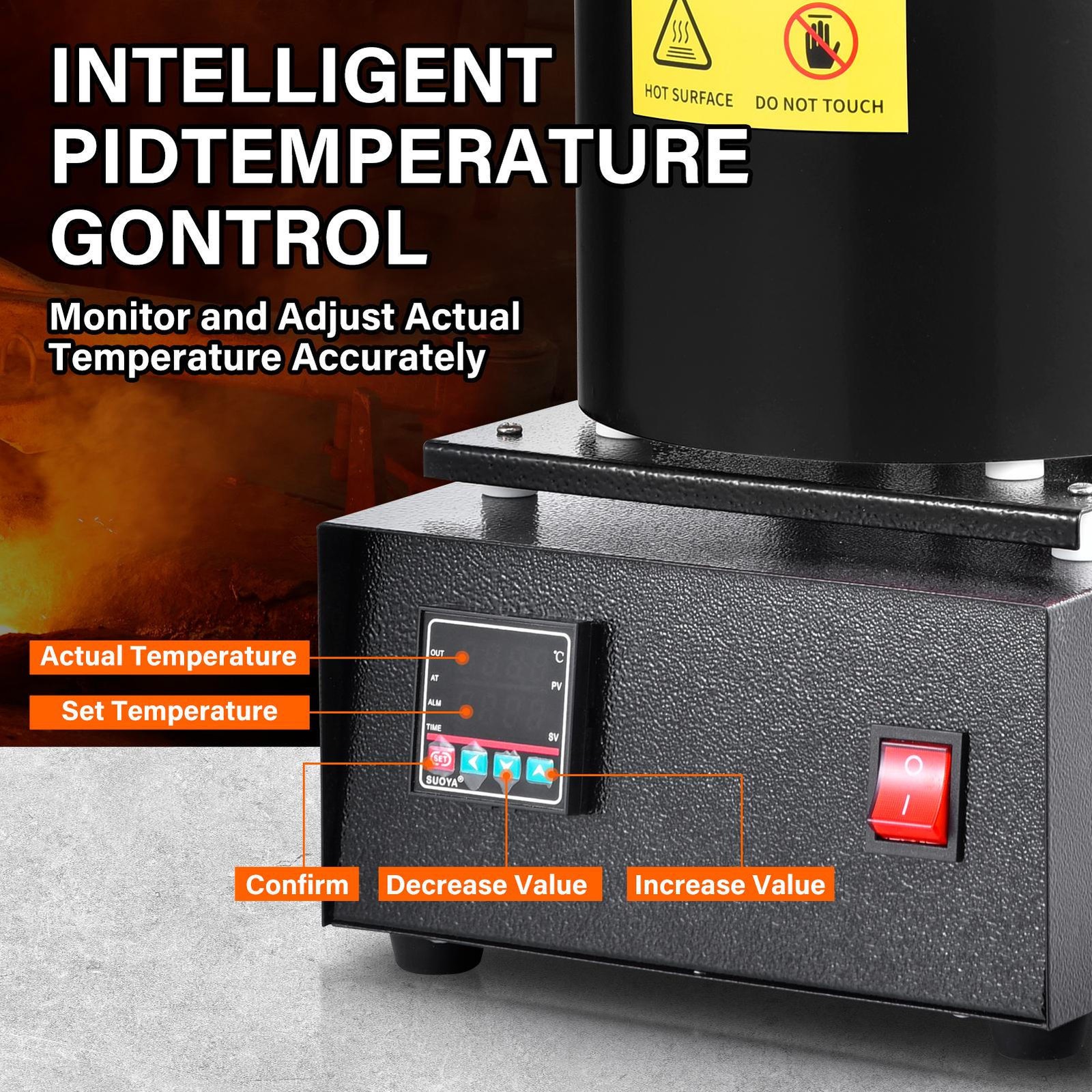 3KG 1800W Electric Gold Melting Furnace for Copper Metal Recycling New