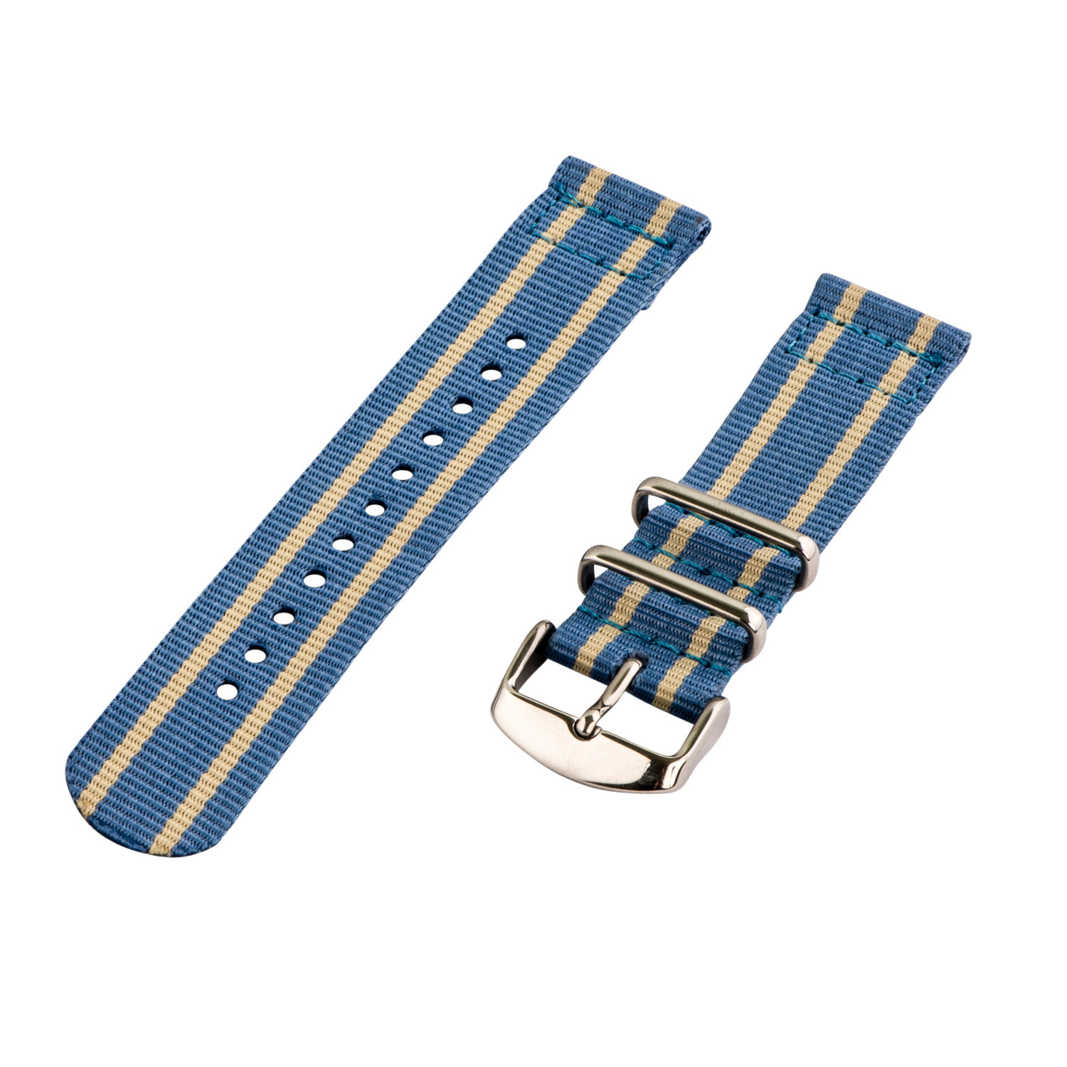 2-Piece Classic STRIPED Nylon Replacement Watch Strap Band