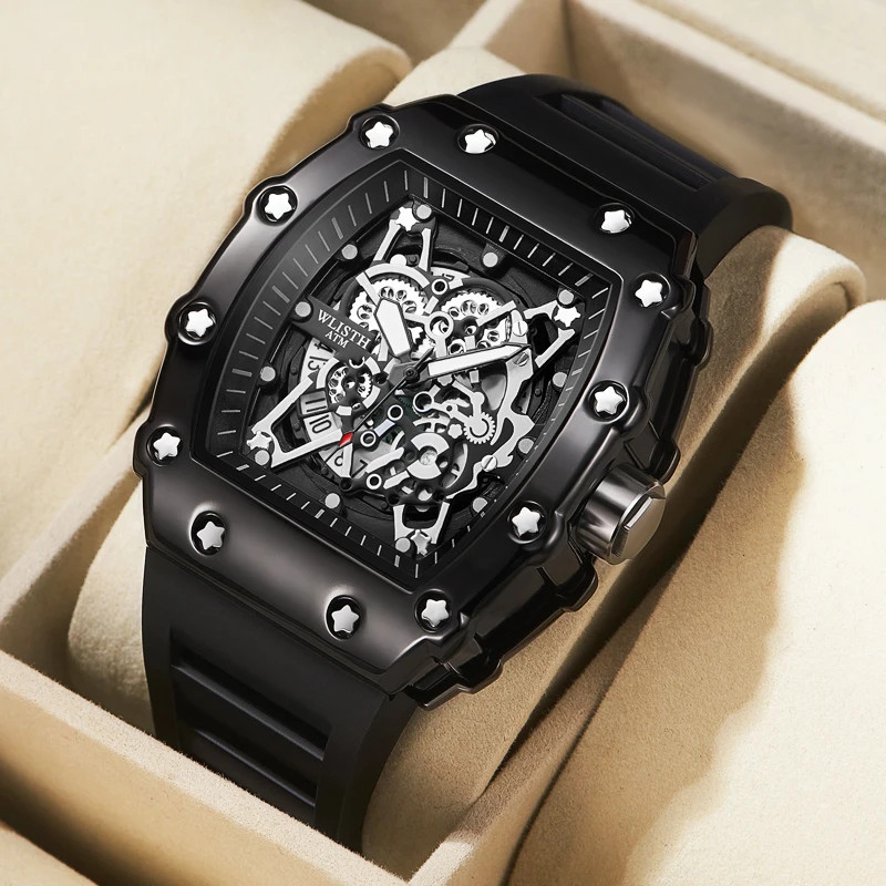Men’s Quartz Wrist Watch Large Dial Waterproof Sport Luminous Square Analog