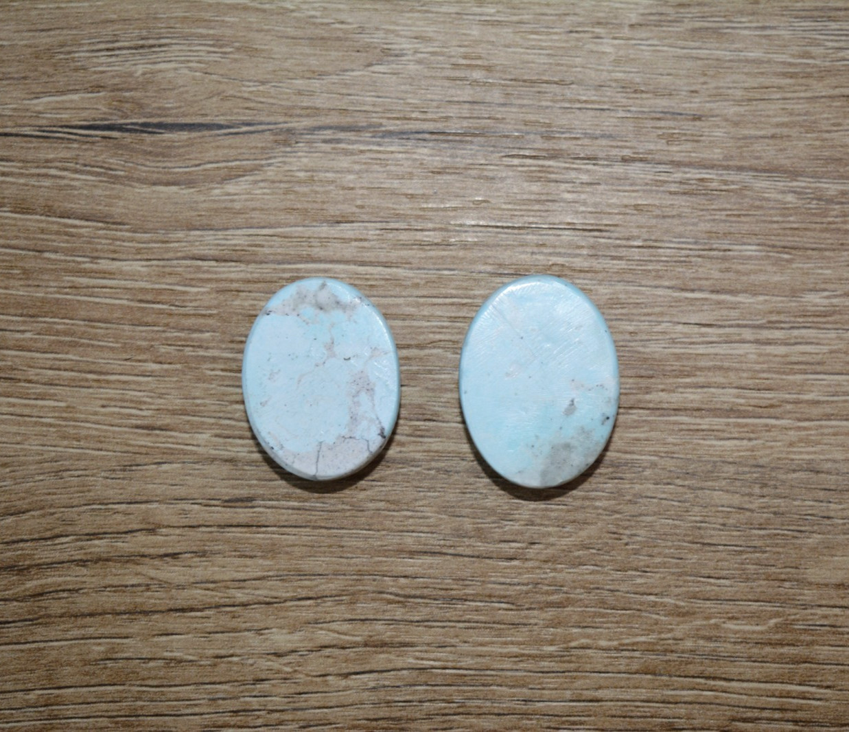 Rare Natural Armenian Turquoise Pair – 35.5 Carats, 2 in 1 lot