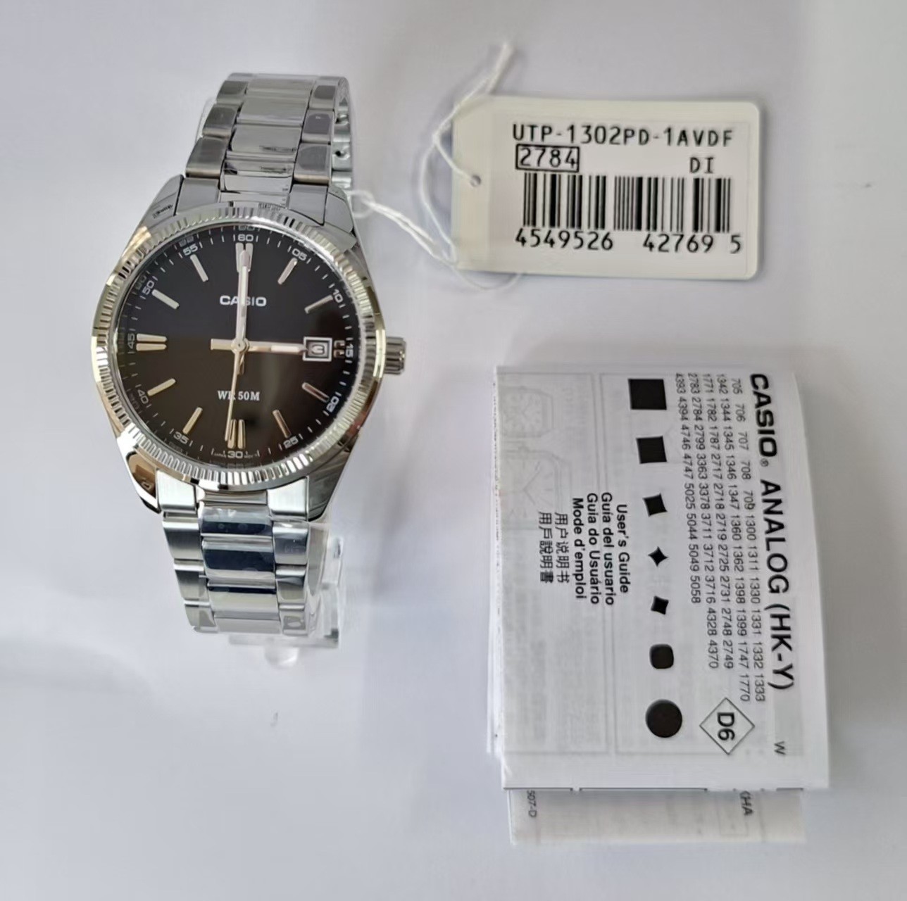 Casio UTP-1302PD-1A Stainless Steel Band 35 mm Dail Black Unisex Adults Watch