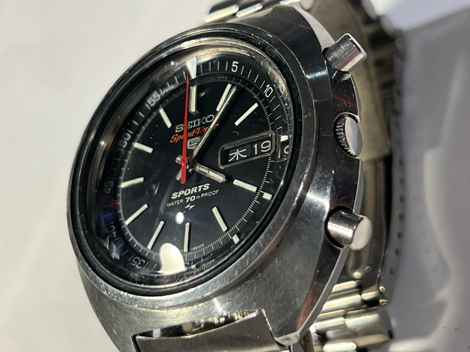 SEIKO RARE VINTAGE SPEEDTIMER CHRONOGRAPH, 7017-6010, ORIG, VERY GOOD