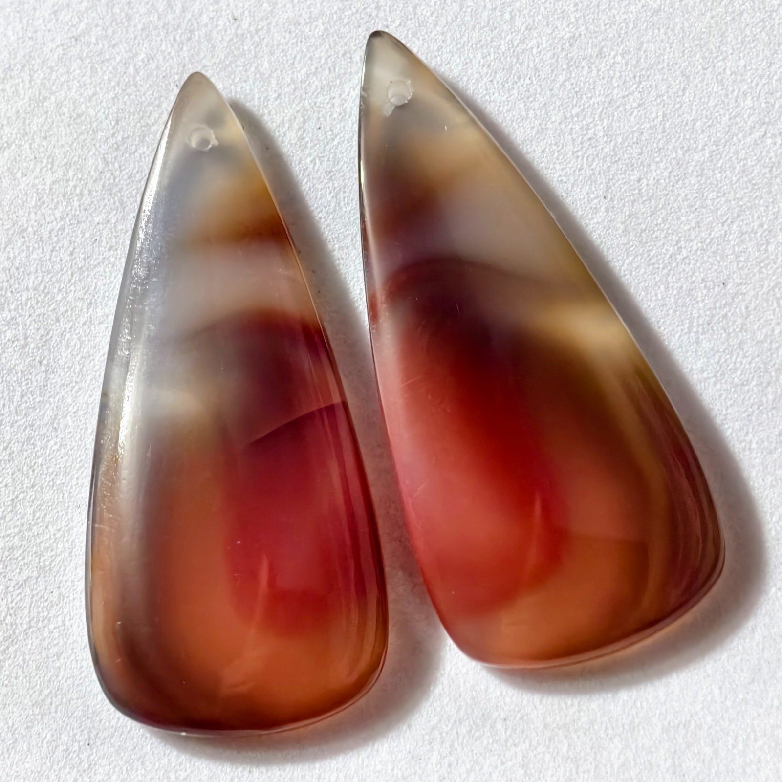 46 Cts Natural Botswana Agate Drilled Pair Cabochon Gemstone 39.3 X 17.5 MM