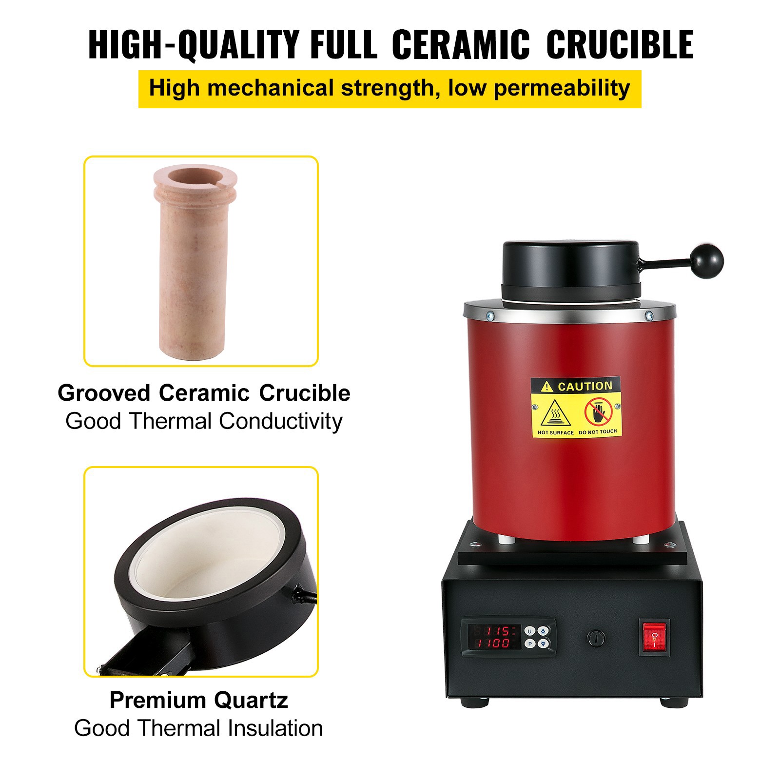 Uimoso Electric Gold Melting Furnace with Ceramic Crucibles and Ingot Mold