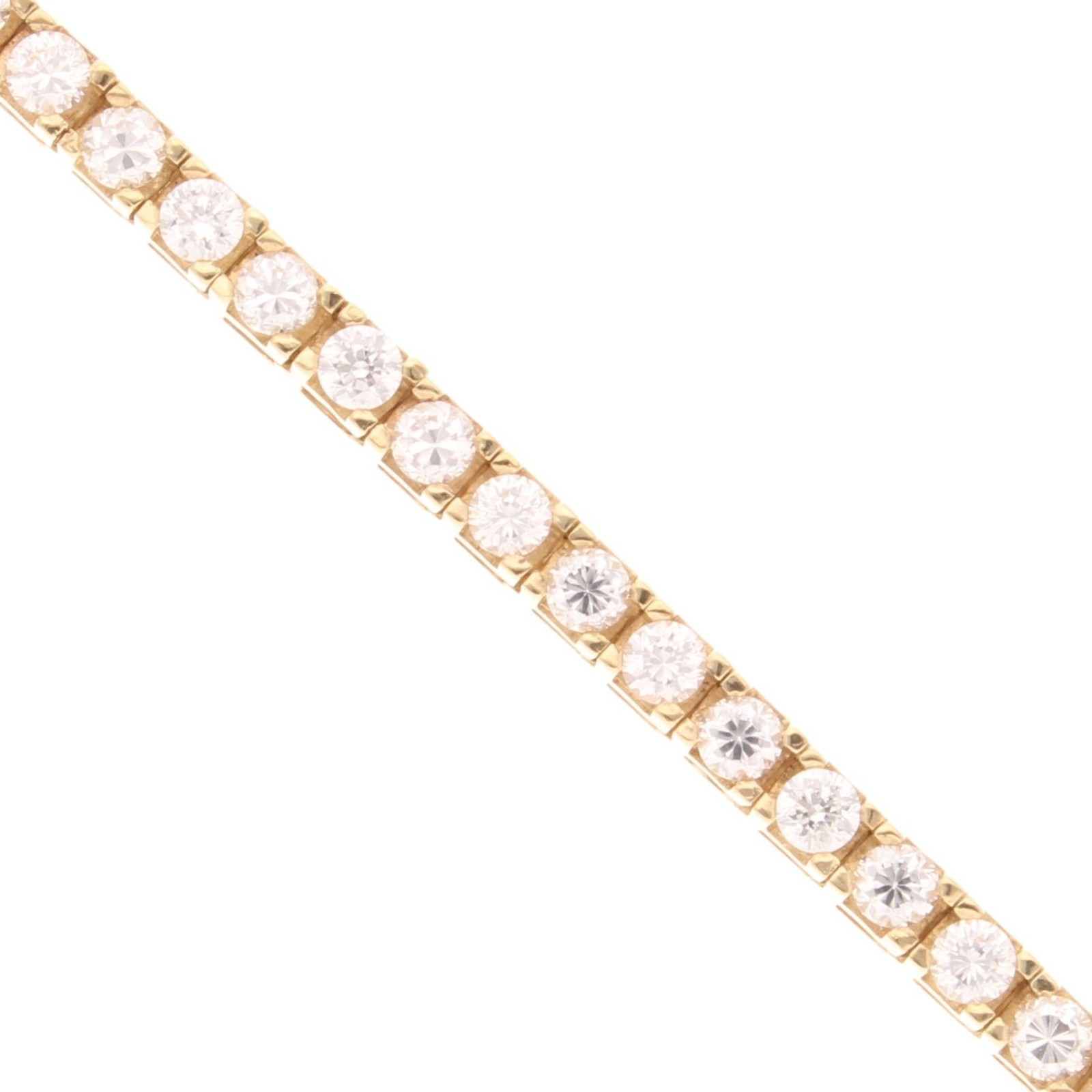 9Carat Yellow Gold 7.75″ Simulated Diamond Tennis Bracelet (3.5mm Wide)